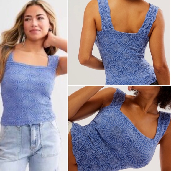 Free People Tops - NWT Free People Intimately Love Letter Cami Pool Blue M/L